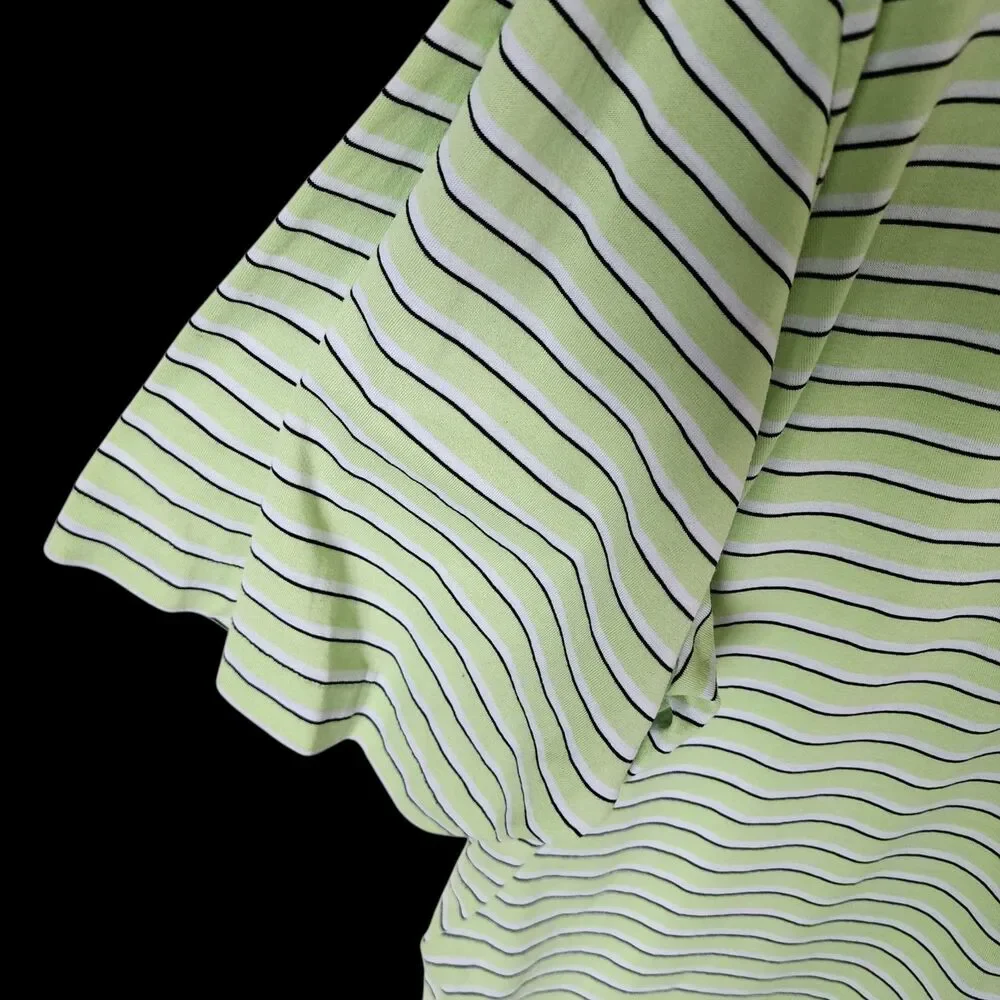 POLO GOLF Ralph Lauren Men's L Pima Cotton Striped Polo Shirt Lime Green